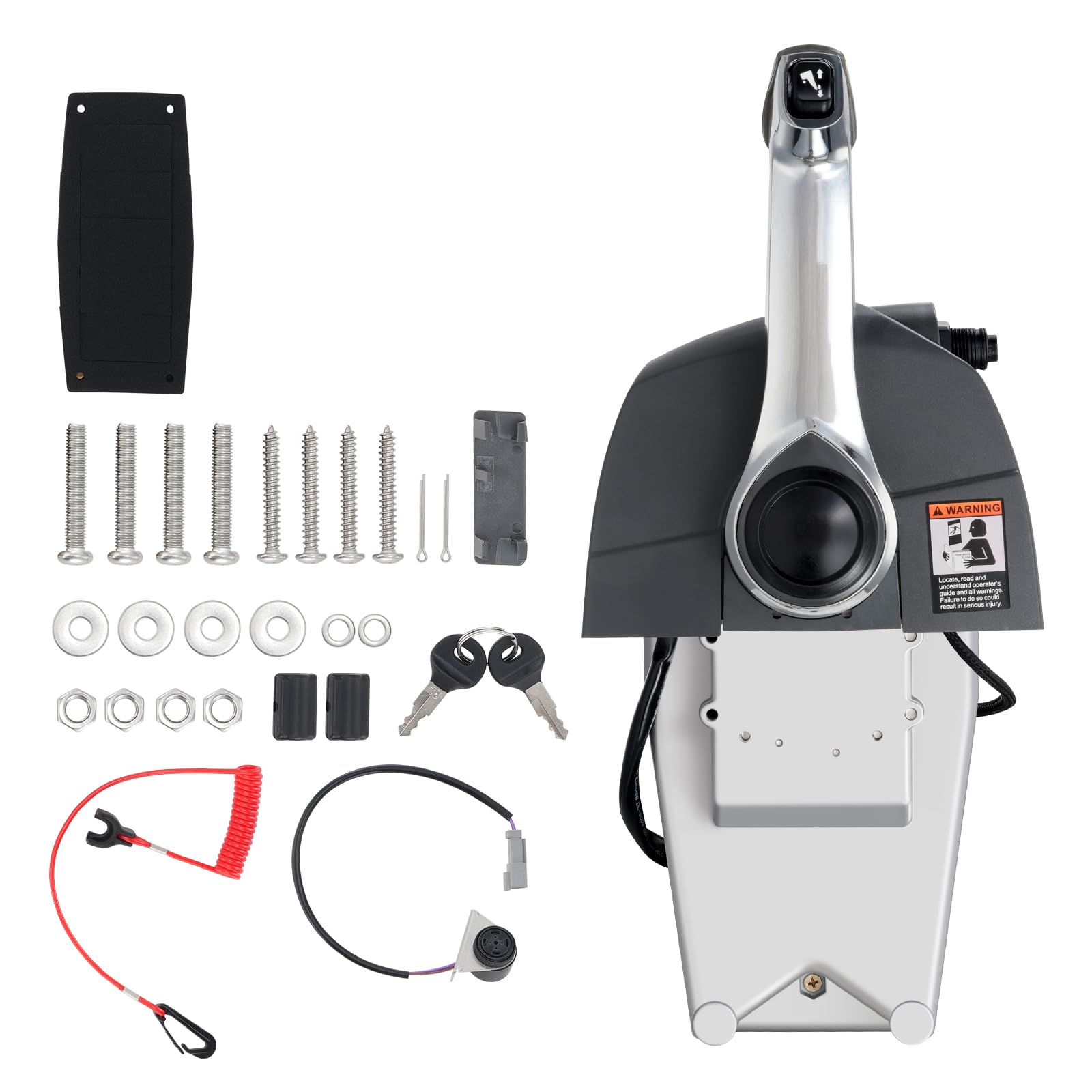 VEVOR Caja de control remoto fueraborda, compatible con Evinrude Johnson 5006186, control de acelerador de barco de montaje superior, con interruptor de ajuste eléctrico, para dirección