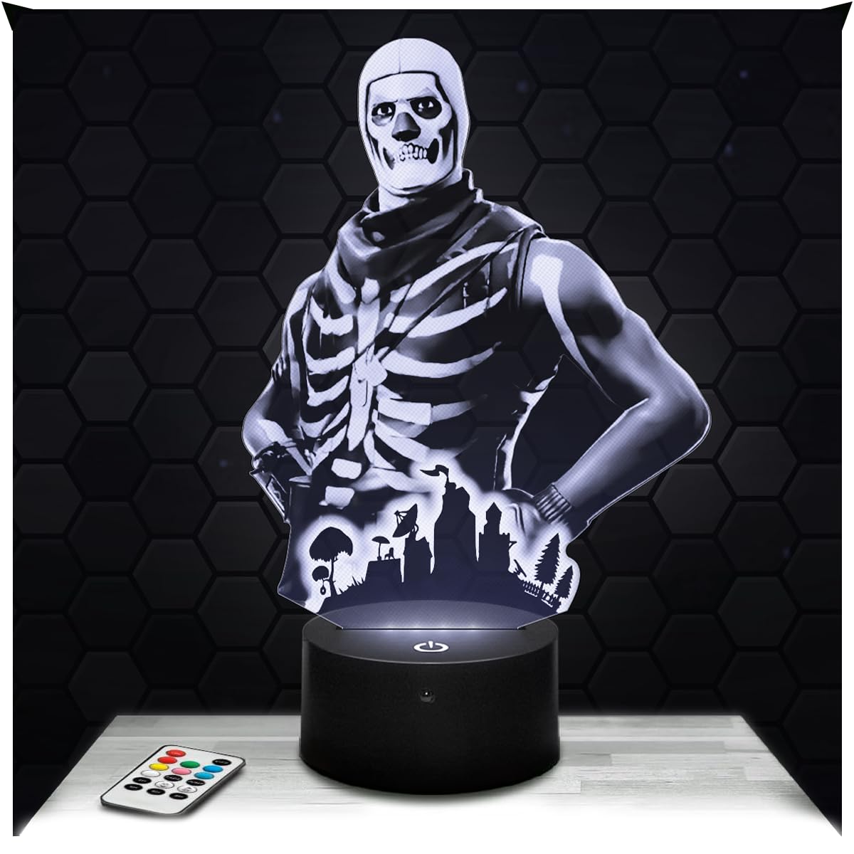 Lampephoto.fr - Soldier with Skull F. 3D Lamp, Night Light 3D LED Illusion Lamp, Gaming Gamer Video Games, Gift idea for Boy's Room, Night Light for Children's and Adult's Bedroom, Original Gift