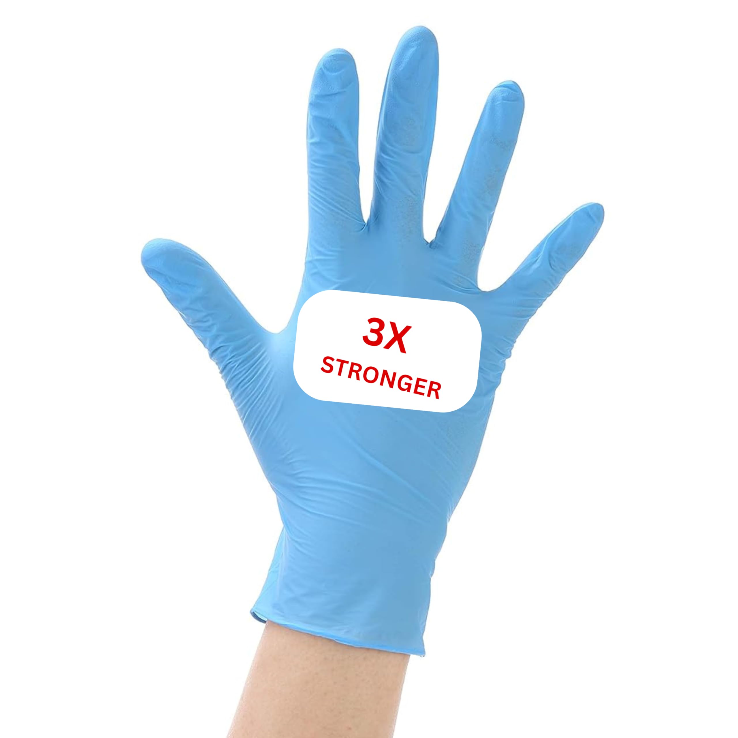 – Disposable Blue Nitrile Powder Free Gloves for Examination, Medical, Food, Hair, Beauty, Cleaning, Industrial, Multipurpose Use, Latex Free - 1 Box of 100 gloves (Blue, LARGE)