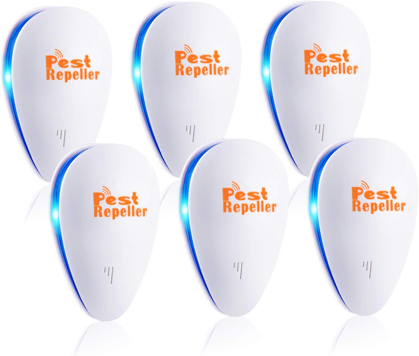 WahooArt Ultrasonic Pest Repeller, 2019 Newest Electronic Vermin Control Ultrasonic Repellent Indoor Plug, Non-Toxic for Humans & Pets, Best Indoor Vermin Control Device, 6 Packs