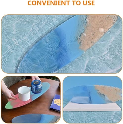 Miniatura 3 de BESPORTBLE 2 moldes de bandeja de resina para tabla de surf, moldes de resina epoxi de silicona para bricolaje de resina, olas del océano, bandeja