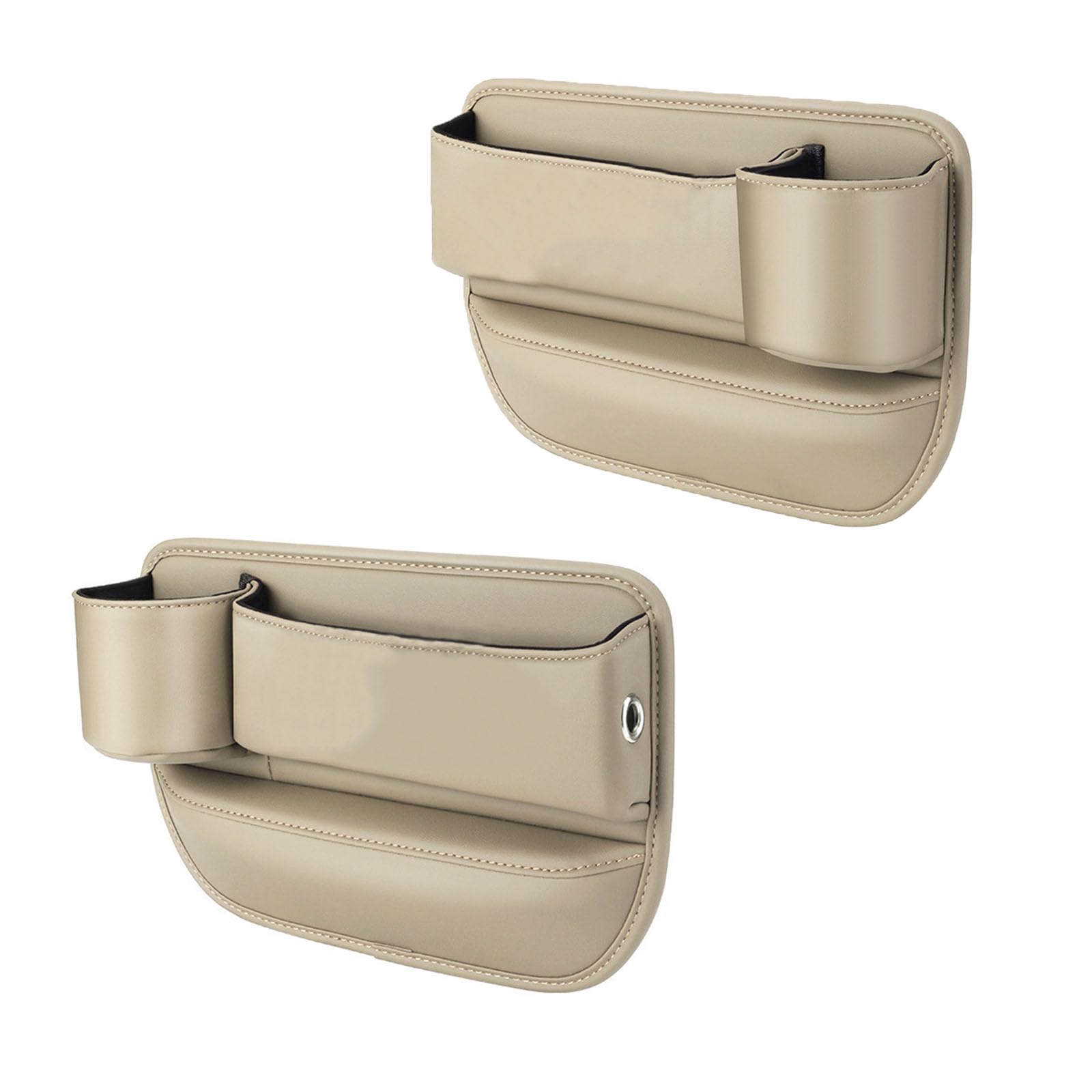 2 Piezas Caja Almacenamiento para Asiento Coche, Compatible con Chevrolet Caprice Agile Sonic, Organizador de Relleno de Automóvil Multifuncional,Beige