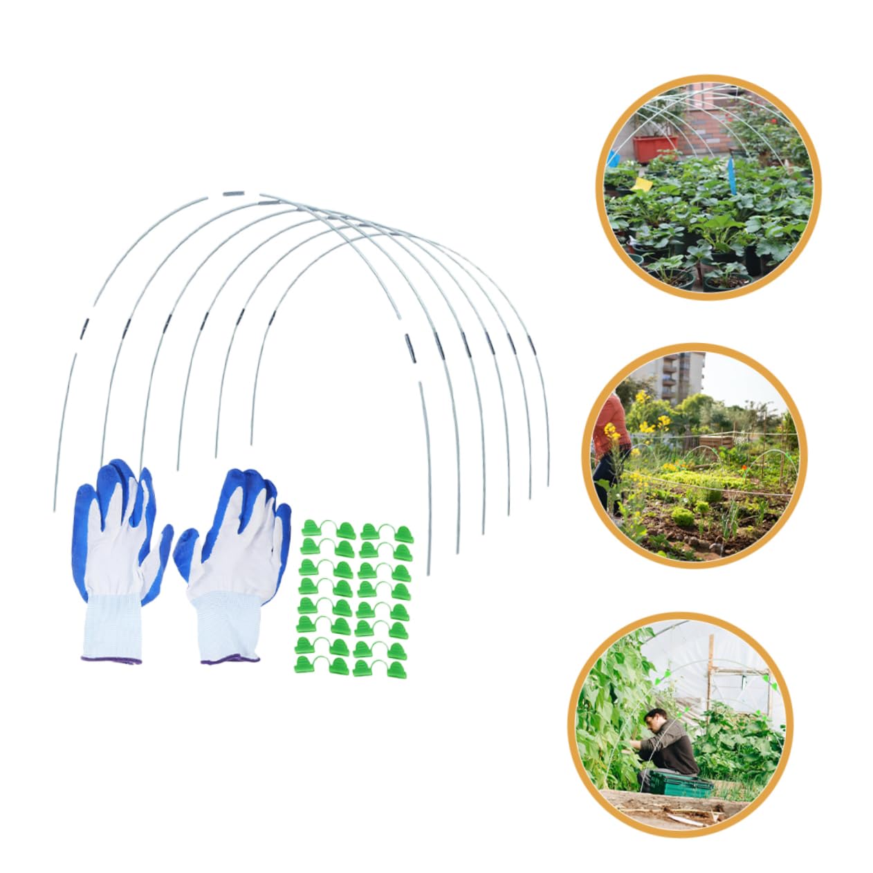 TOYANDONA Archi per Tunnel Orto in Polietilene e Fibra di Vetro | Flessibili, Pieghevoli e Riutilizzabili, Facili da Installare, Soluzione Leggera per Coperture da Giardino