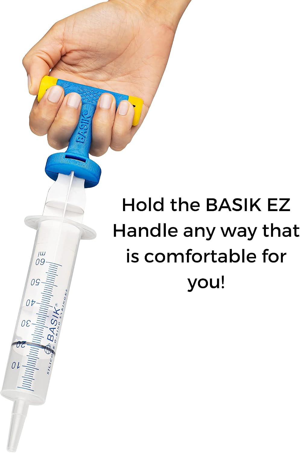 BASIK EZ Syringe Handle Perfect For Enteral Feeding Tube Feeding Size Small - Medium Available In 2 Sizes Syringe Not Included