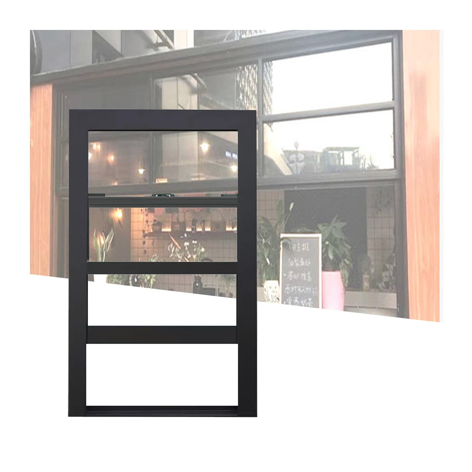 Finestra di servizio per camion di cibo in lega di alluminio – Supporto scorrevole verticale con maniglia per fienili e garage (45 x 80 cm) – perfetto per catering mobile ed eventi all'aperto
