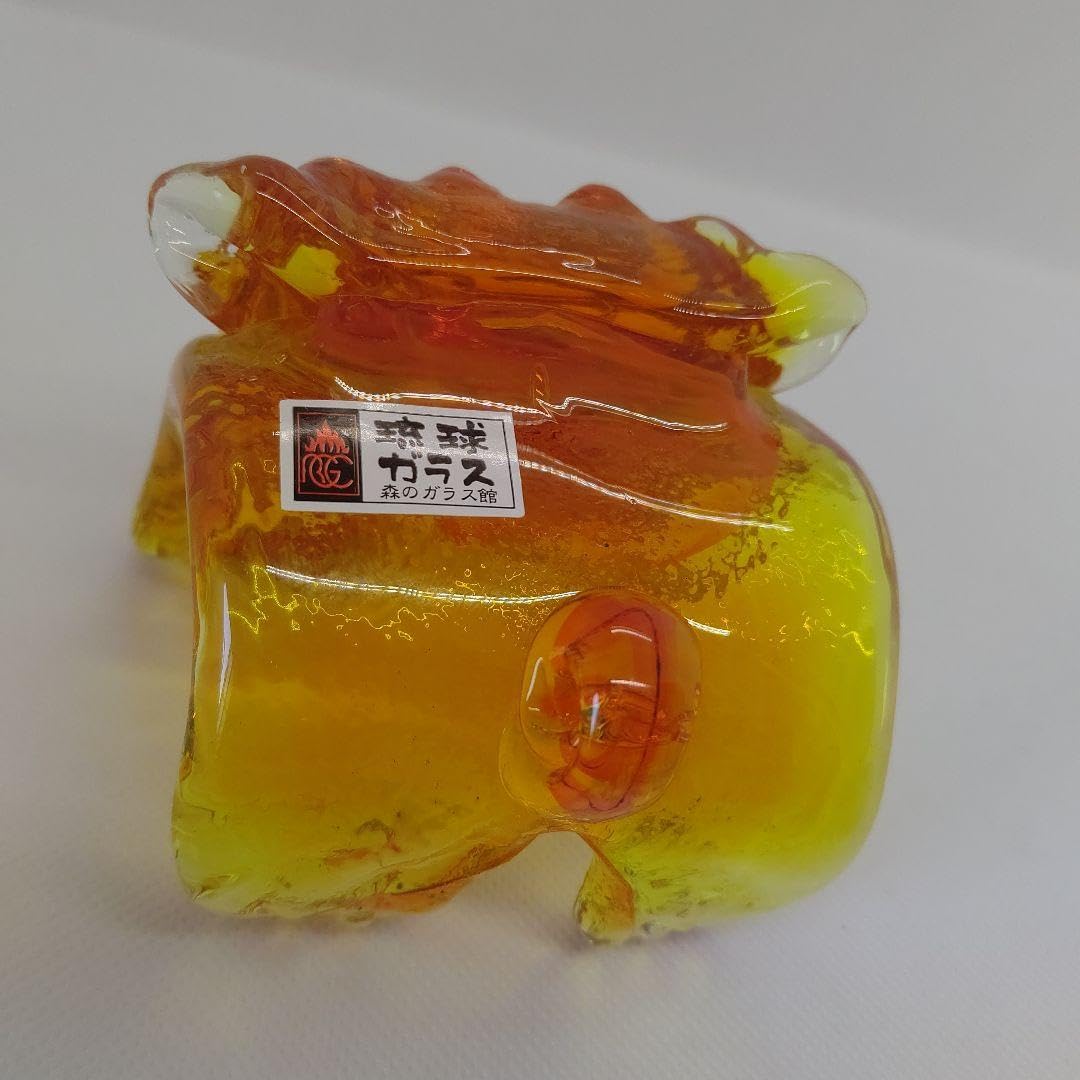 Amazon.co.jp: 琉球ガラス 森のガラス館 シーサー ガラス置物 ガラス