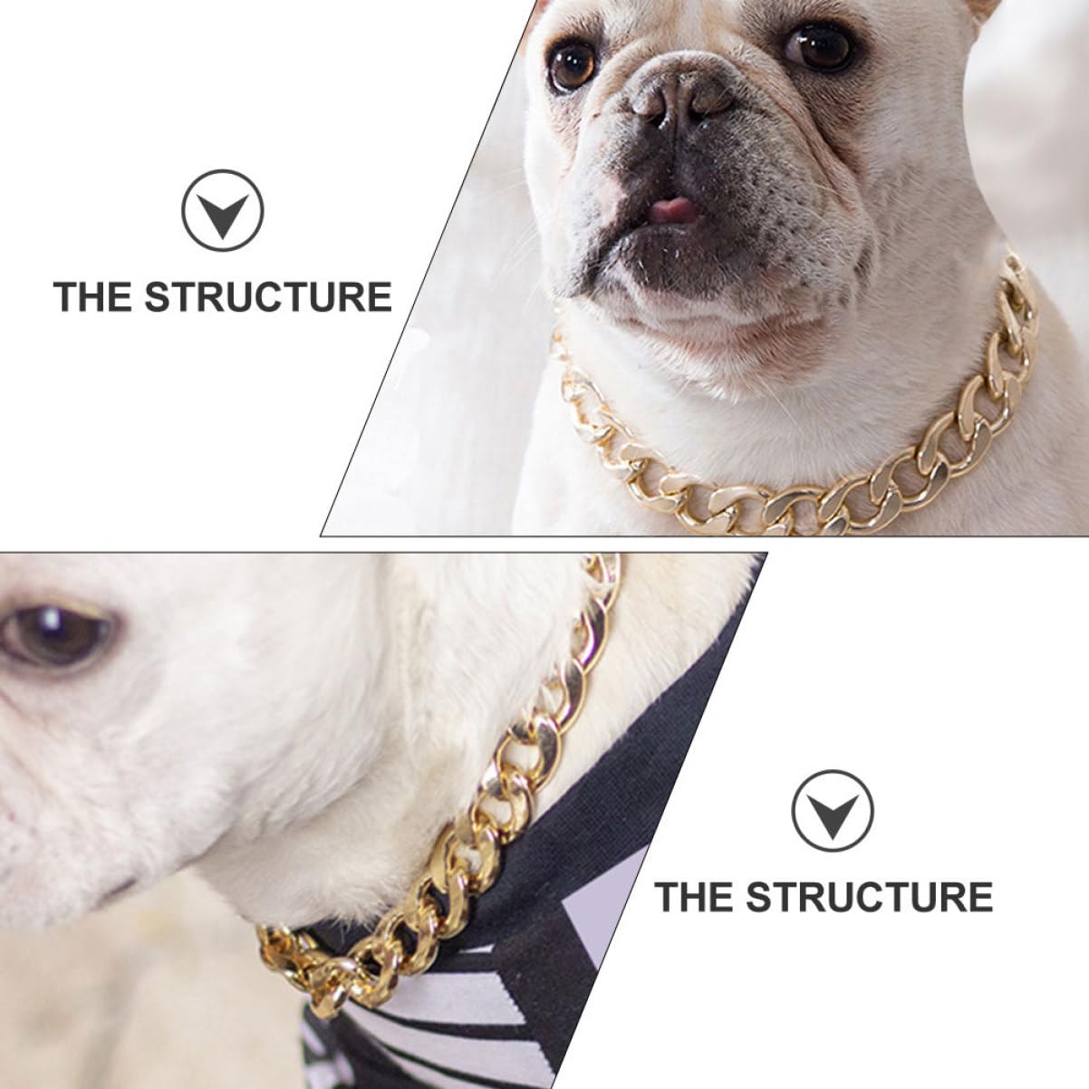 GALPADA Stylish Dog Golden Necklace Summer Pet Neck Ornament for Dogs Cats Comfortable Fit for Parties Photo Props