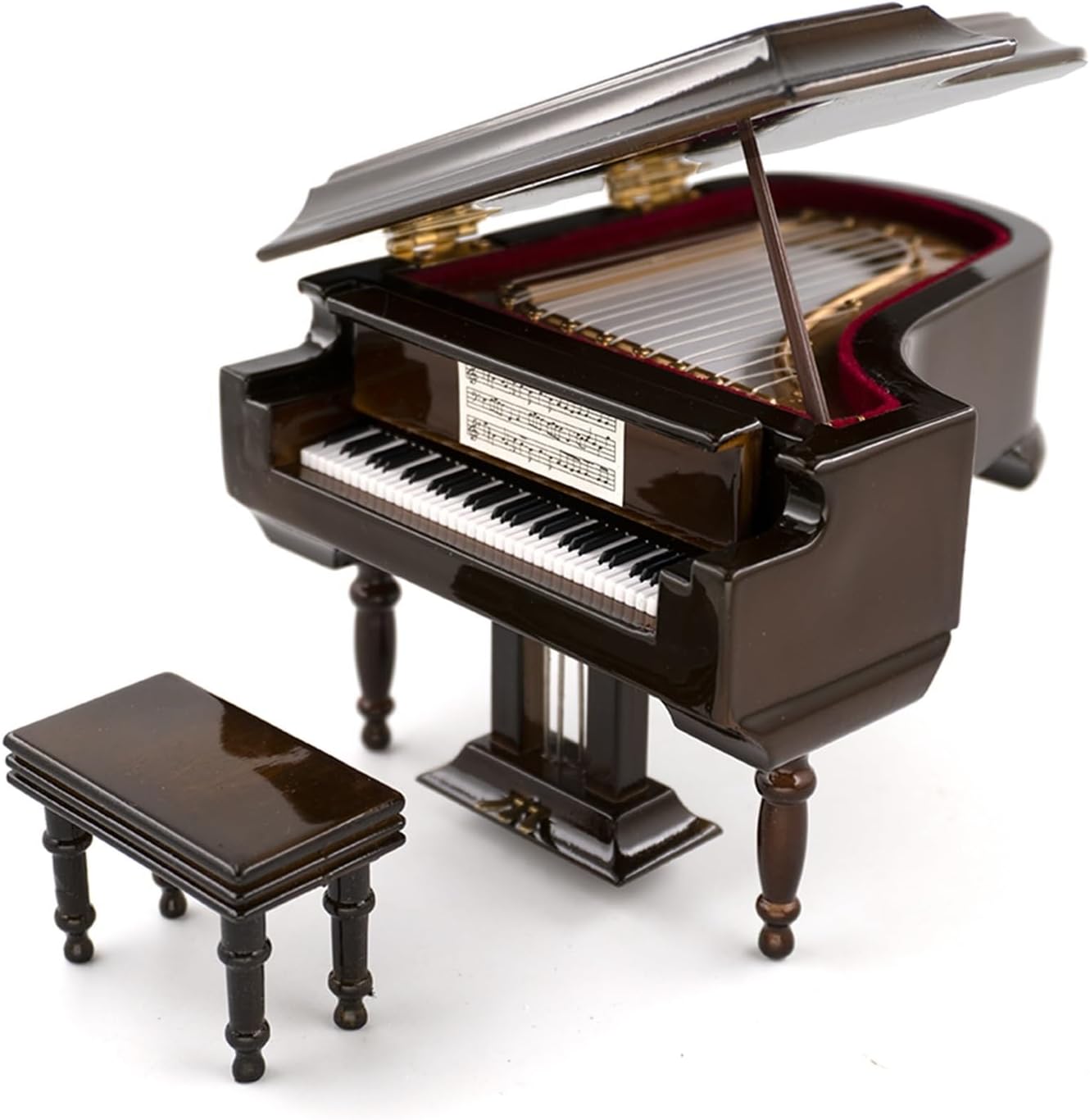 ミニチュア ブラウン グランド ピアノ、スツール モデル装飾装飾品家用 (Color : 10cm)