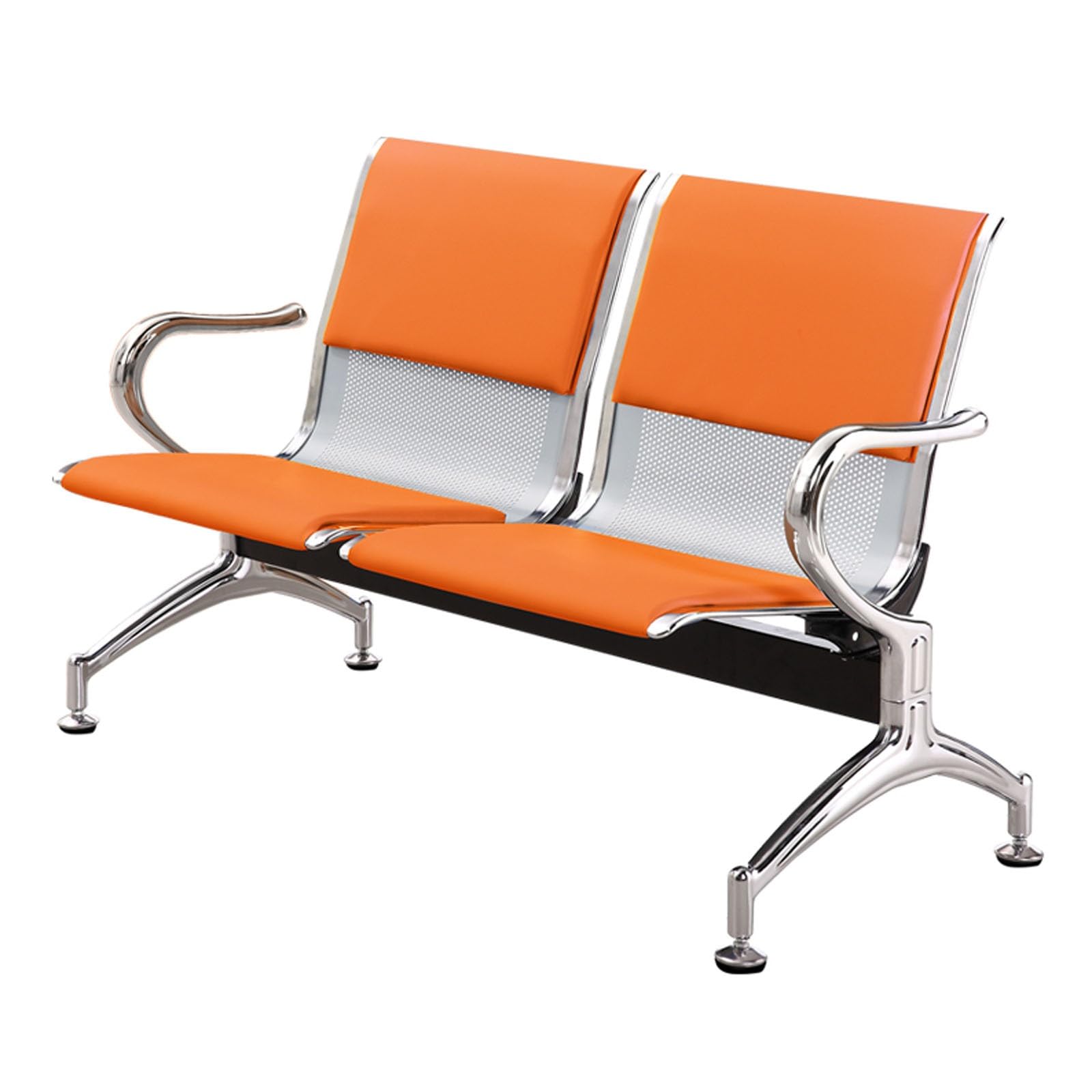 SaryEdge PU Cushioned Bench with Armrests - Comfortable Reception Chair for Offices, Airports & Banks - Durable & Stylish Seating Solution,