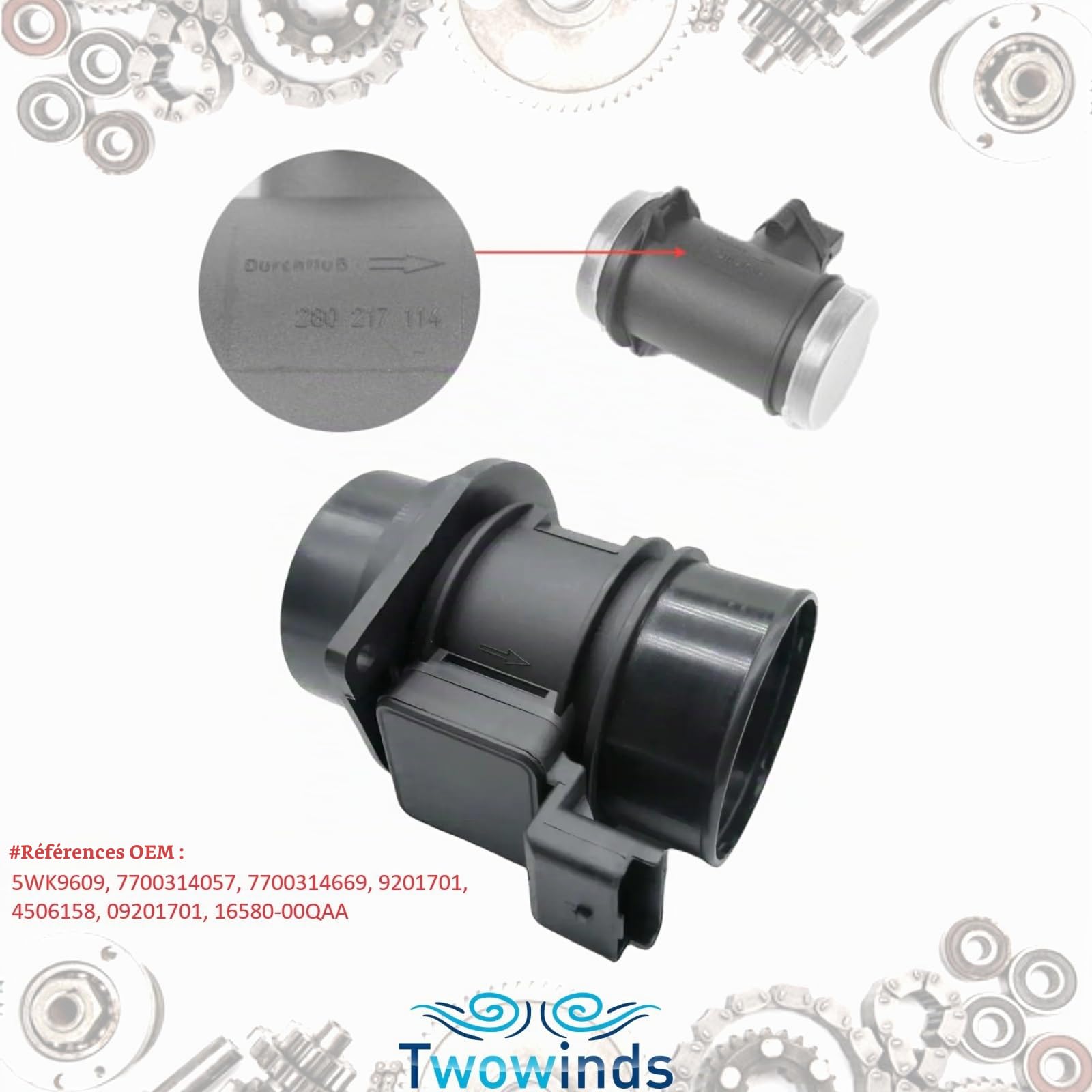 Twowinds Débitmètre 5WK9609 Compatible avec Opel Movano A, Renault Master