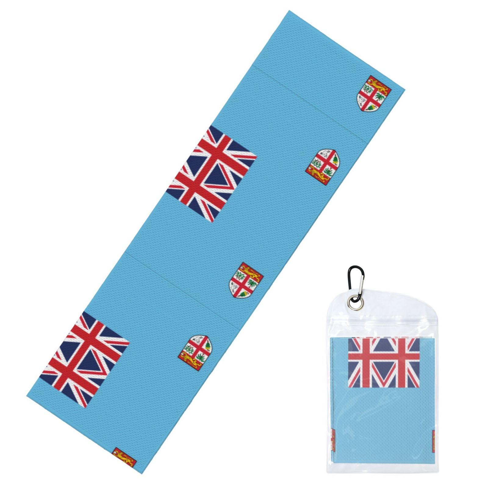 WBQLSL Fiji Flag Microfiber Cooling Sports Towel (12x40 inches) | Essential for Gyms, Yoga and Running