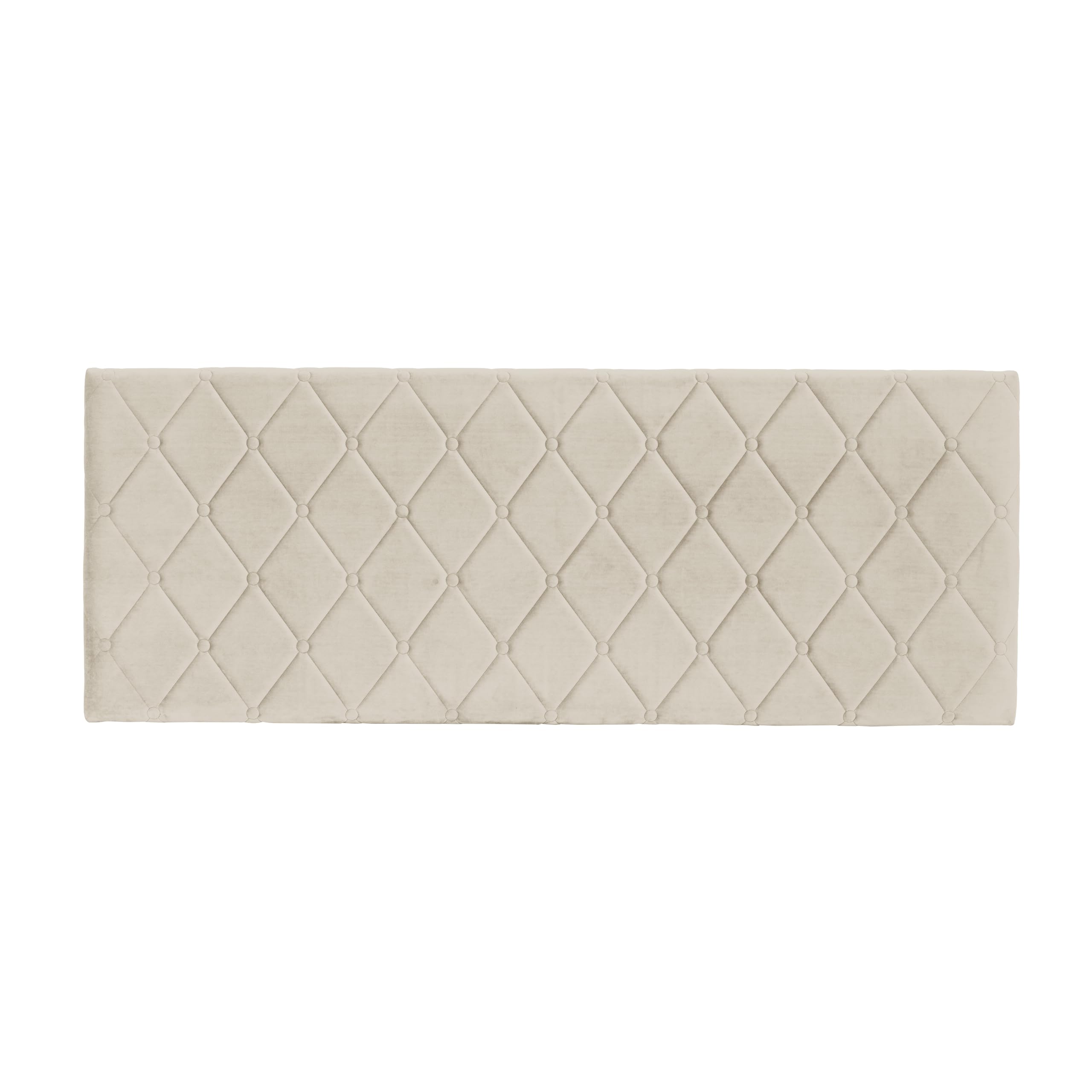 Baroni Home Tête de lit rembourrée en velours beige, structure MDF, double crochet acier, hauteur réglable, montage mural facile, design élégant et confortable, 142 x 55 cm