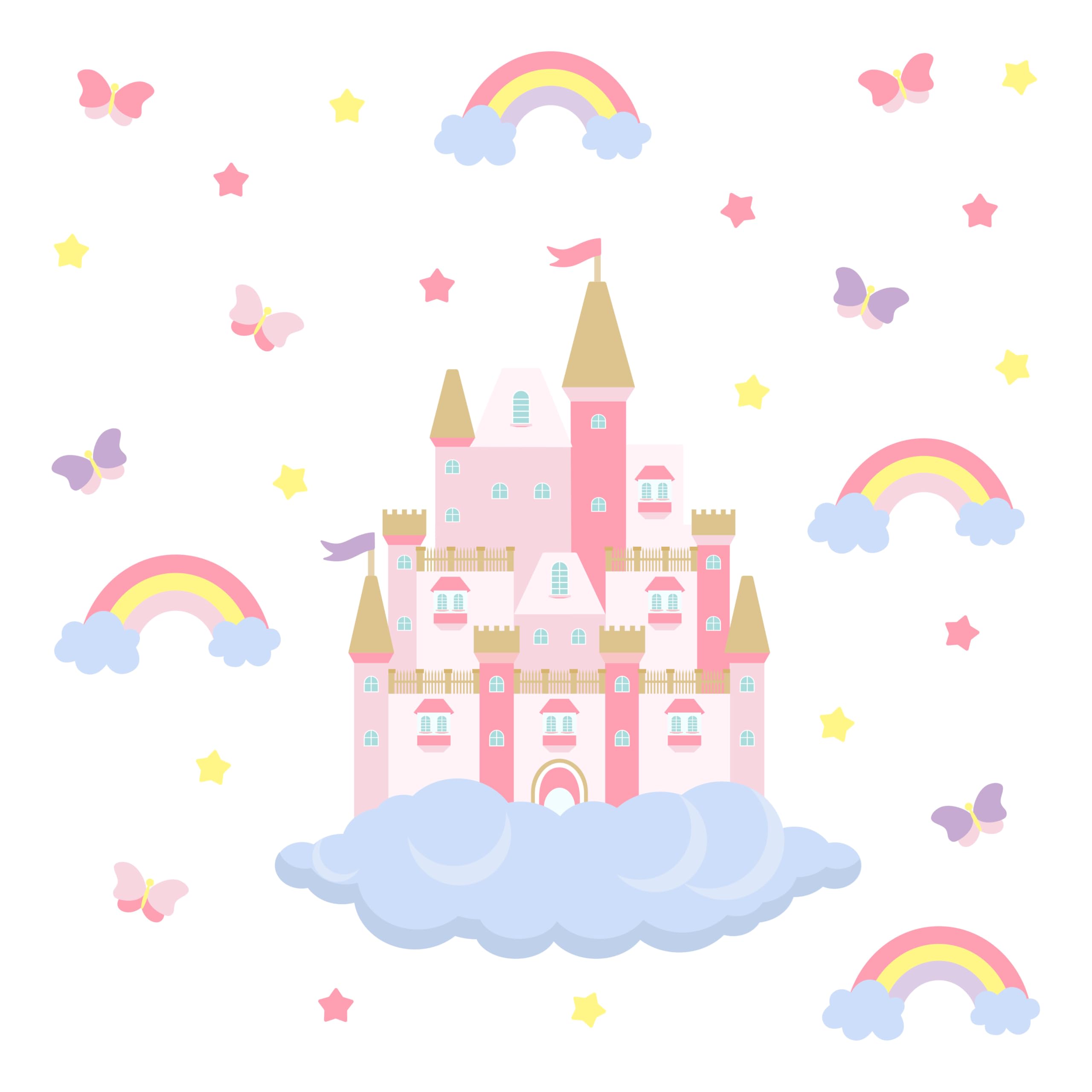 Stickers muraux château de princesse fille : la solution pour relooker sa chambre