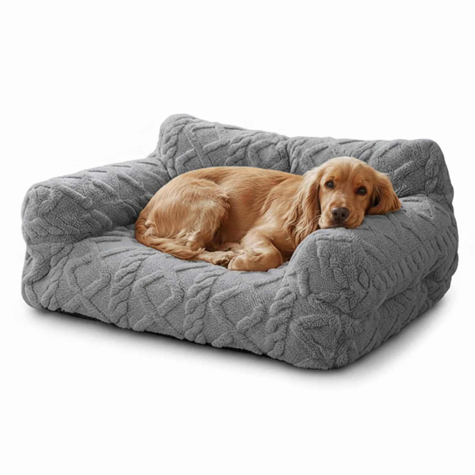 Canapé lit apaisant contre l'anxiété des chiens avec coussin amovible lavable