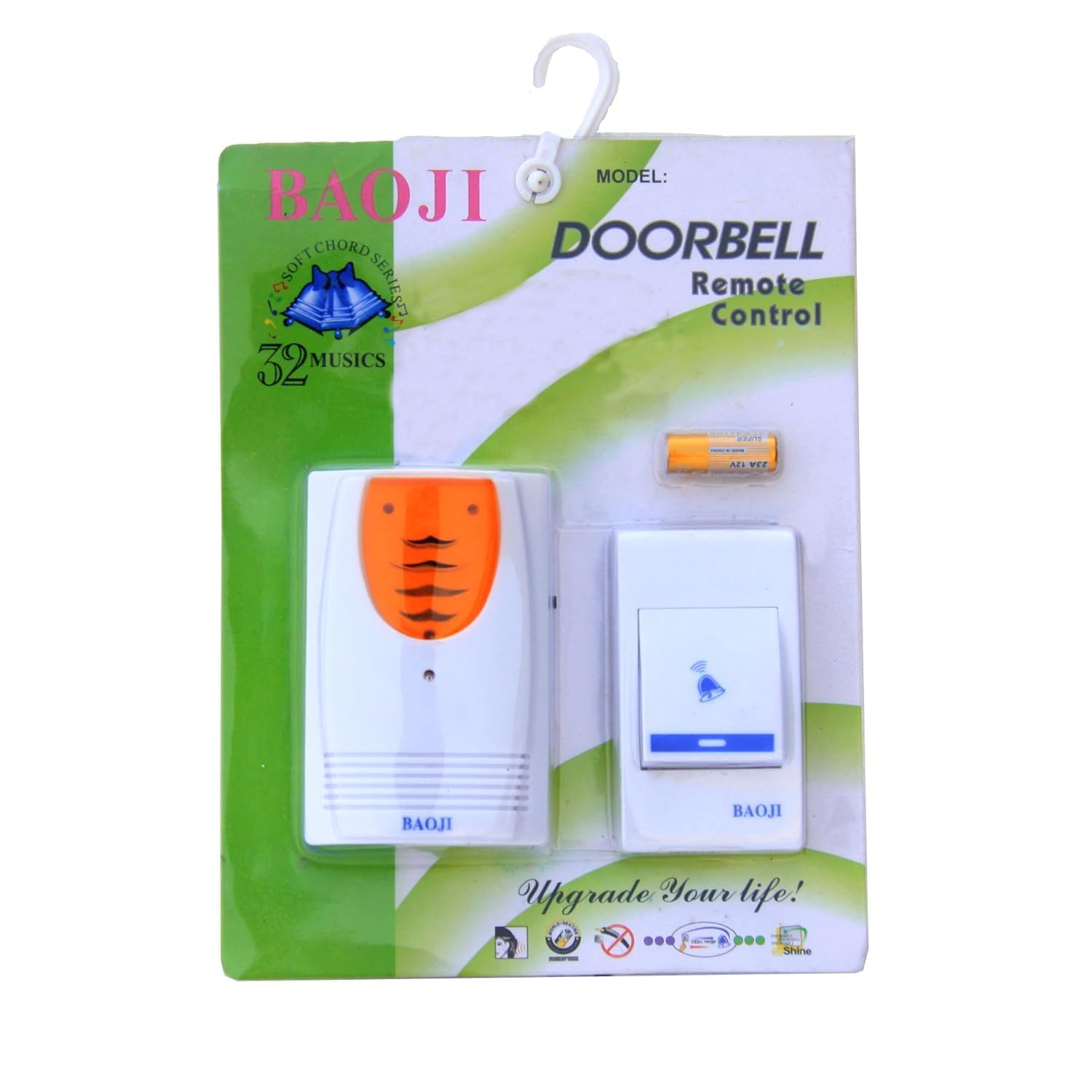 Wireless Doorbell Kit Over 100 Feet Range 32 Rings Door Bell Chime LED Flash Cordless Wireless Calling Remote Door Bell for Home Office Multi Design-image-44