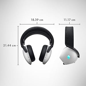 Alienware Tri-Mode Wireless Gaming Headset AW725H - Wired/Wireless, Bluetooth 5.3, Audio Output - 20 Hz, Mini-Phone (3.5mm), Battery Talk Time Up to 55 Hrs (Bluetooth), Lunar Light