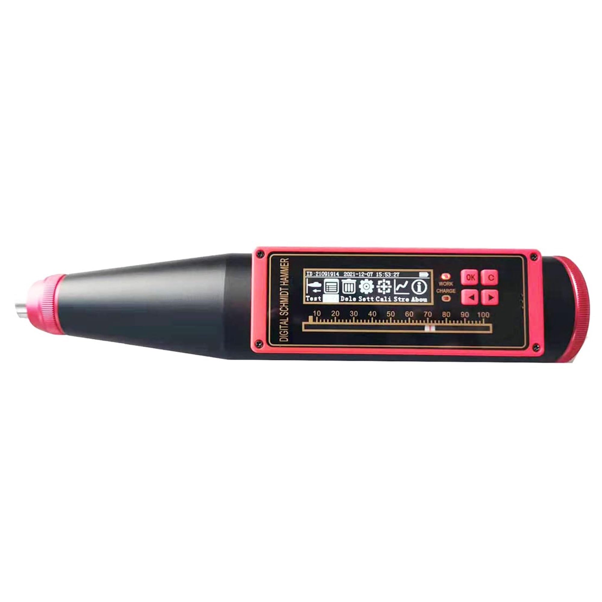 LNHHG Concrete Rebound Hammer Tester Digital Concrete Rebound Hammer Tester NDT Resiliometer With OLCD Display 999 Standard Storage