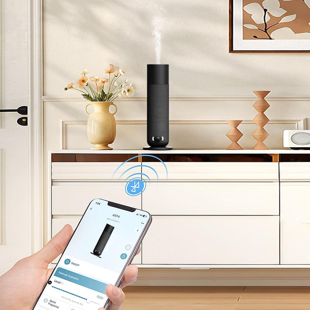 Smart Waterless Essential Oil Diffuser, Scent Air Machine for Home, Aromatherapy Scent Diffuser with Roy Tranquility Oil, Covers Up to 1000 Sq.Ft, Quiet Cold-Air Tech Machine for Hotel, Spa (Black) - Image 9