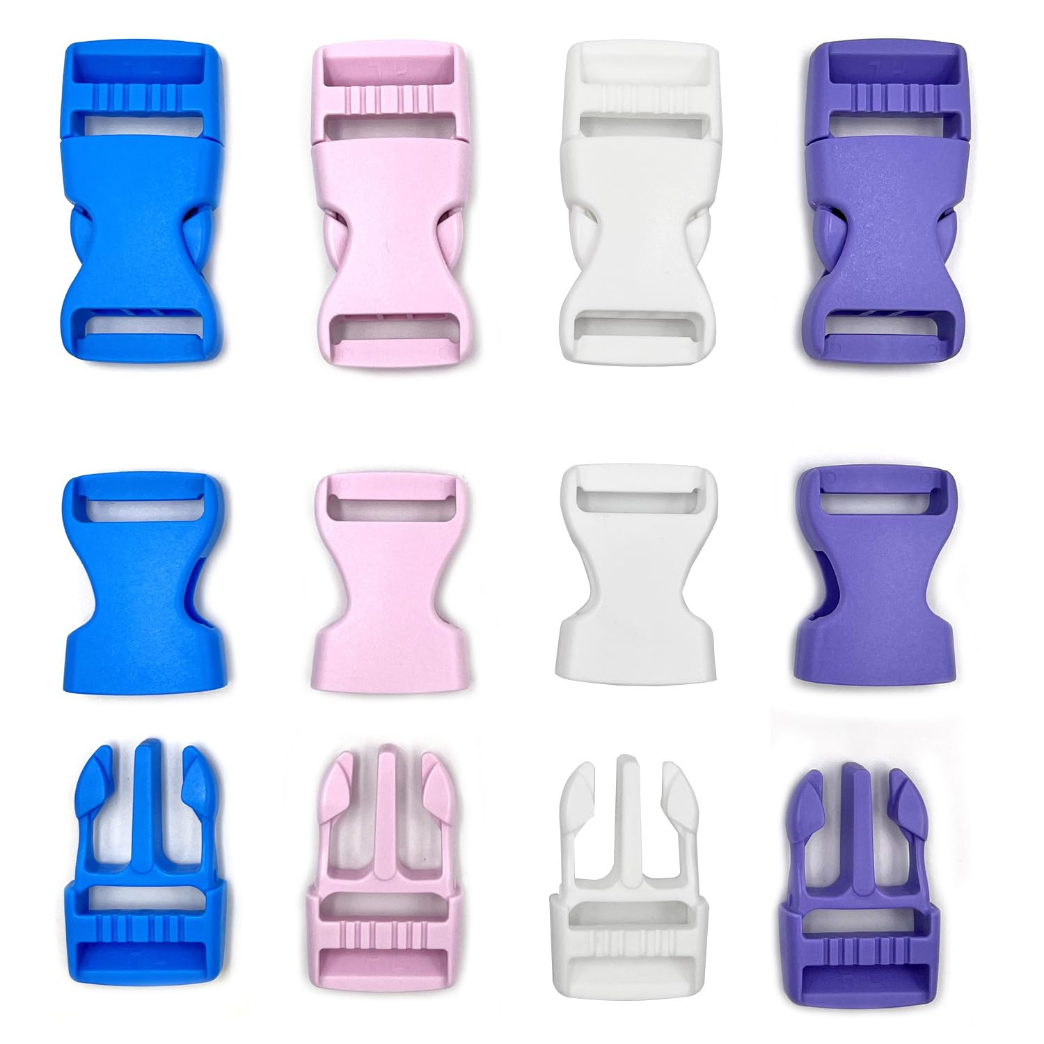 honigo 1 Inch Buckles,8pcs Quick Side Release Plastic Buckle 25mm 4 Colors One Side Adjustable Clips Snaps Heavy Duty Replace