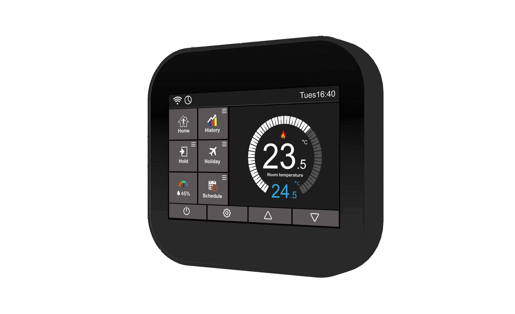 Calefacción eléctrica por suelo radiante (150 W, WiFi, tecnología TWIN, tamaño: 12 m²), termostato: negro