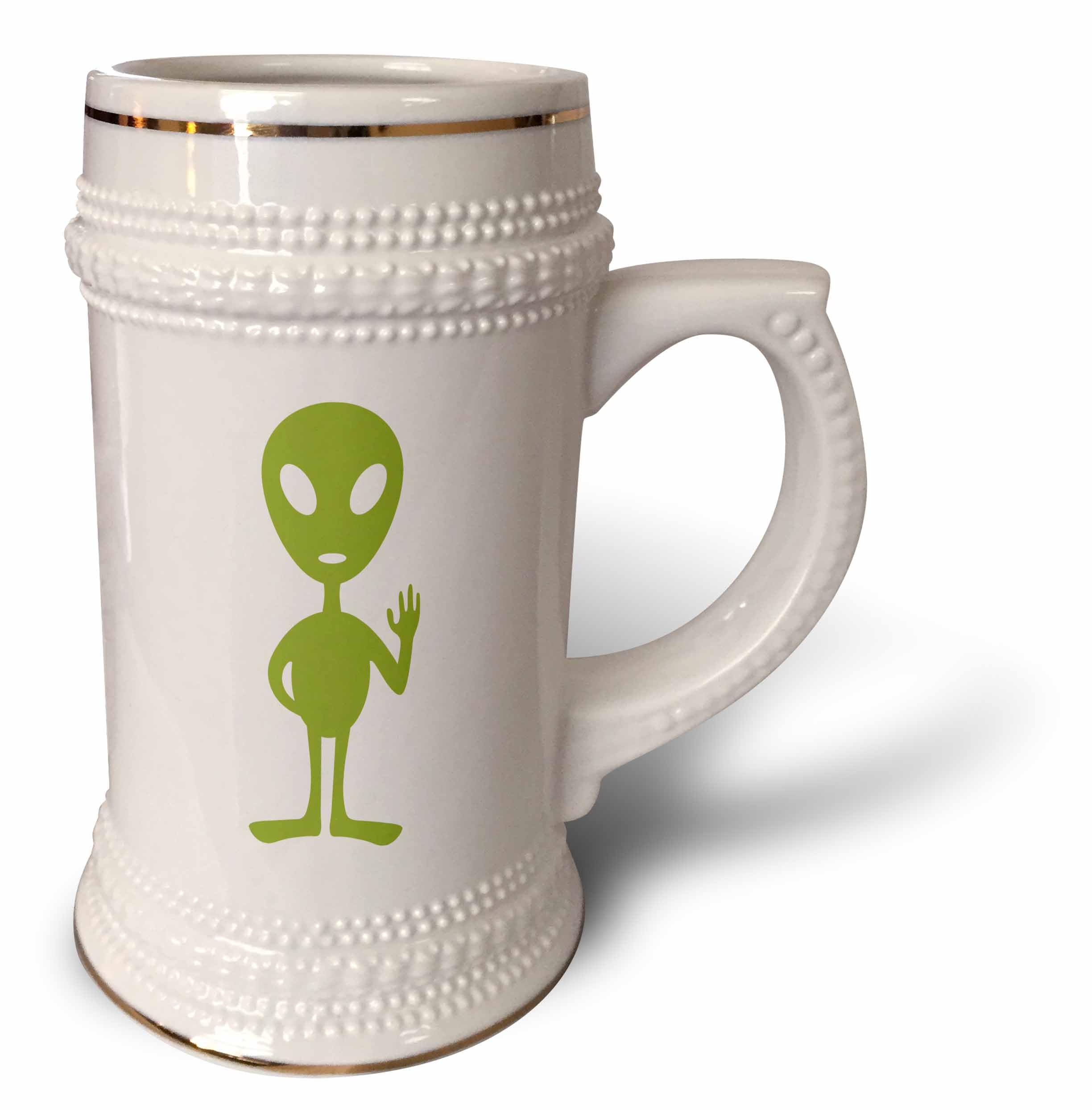 3dRose, picture of a green alien on a white background-Stein Mug, 18oz , 22oz