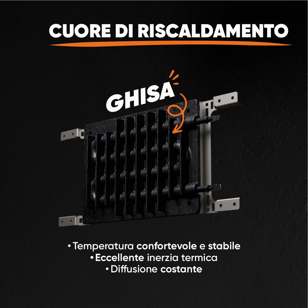 Radiatore elettrico fisso a inerzia a secco ghisa 2000W Bestherm Motu orizzontale bianco