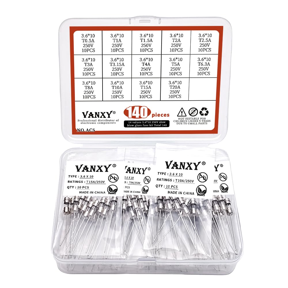 Fusibles Térmicos Retardados 14 Valores 140 Piezas 250V miniatura 1