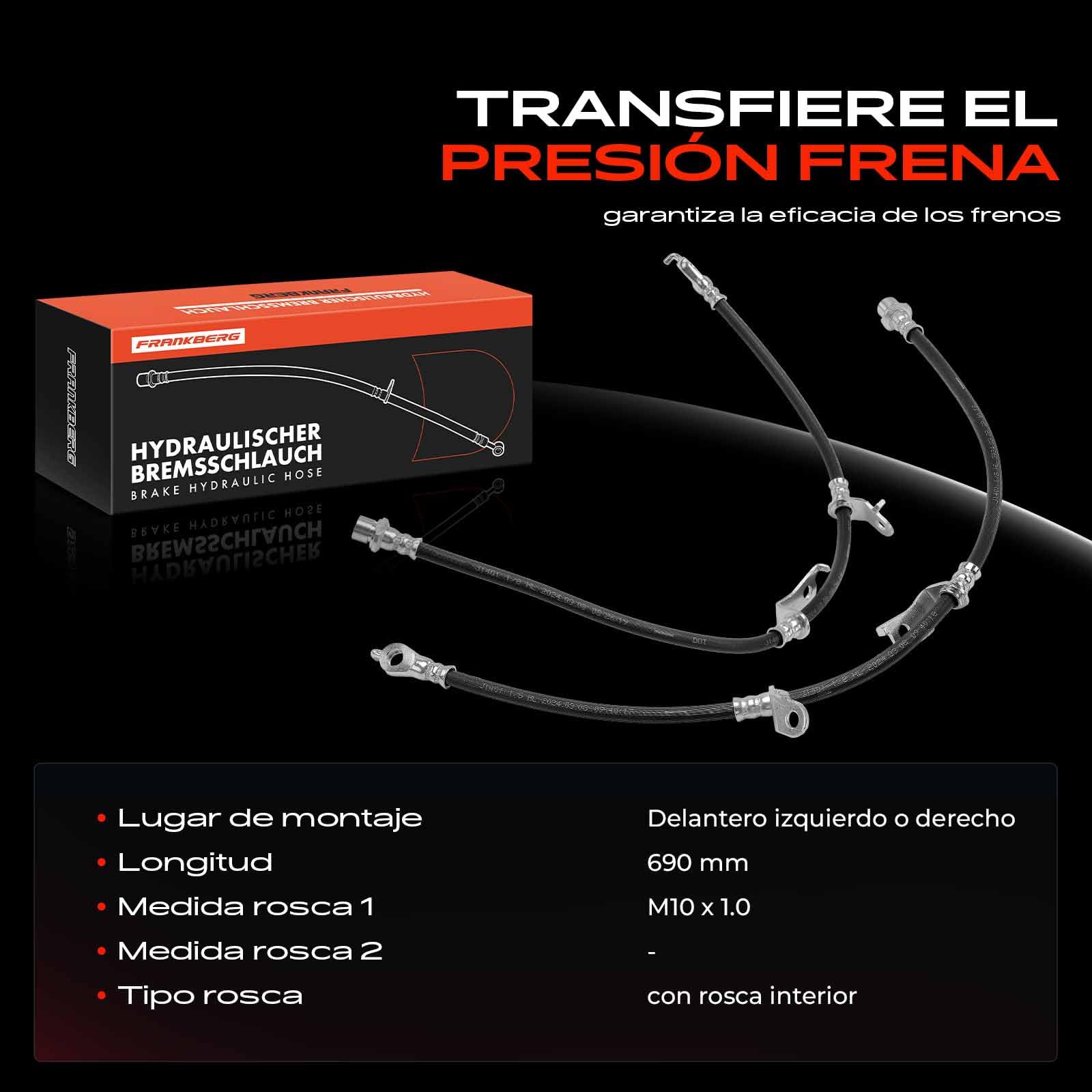 Frankberg 2 mangueras de freno delanteras 18J4571 | Compatible con: Verso R2, A.u.r.i.s E18, C.o.r.o.l.l.a Sedán E15, Prius Plus W4, C.o.r.o.l.l.a Sedán E18 ZRE1