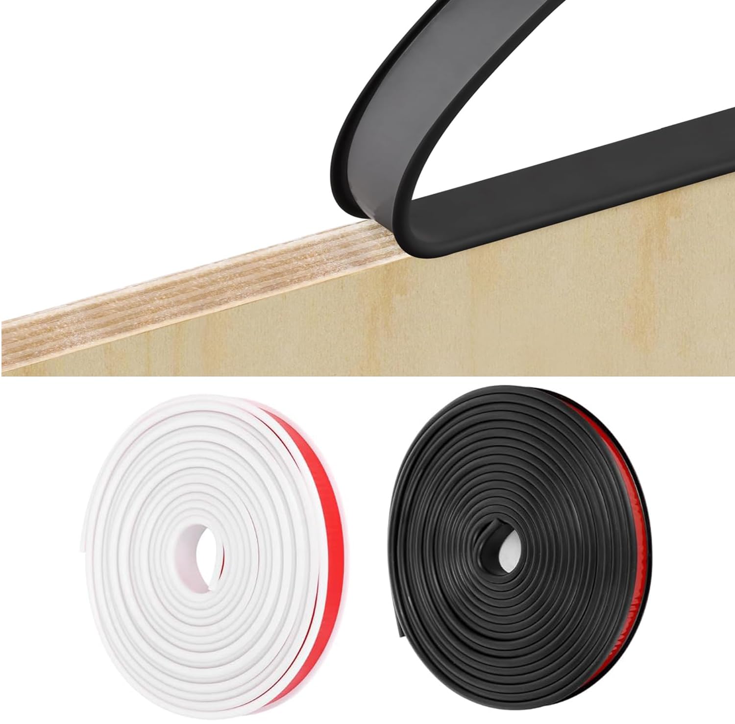 Westspark 18mm x 5M U-Shape Flexible Furniture Edge Banding, Furniture Edge Protector Tape DIY Edging Trim Strip for Worktop Cabinets Table Shelves Restoration(Black)