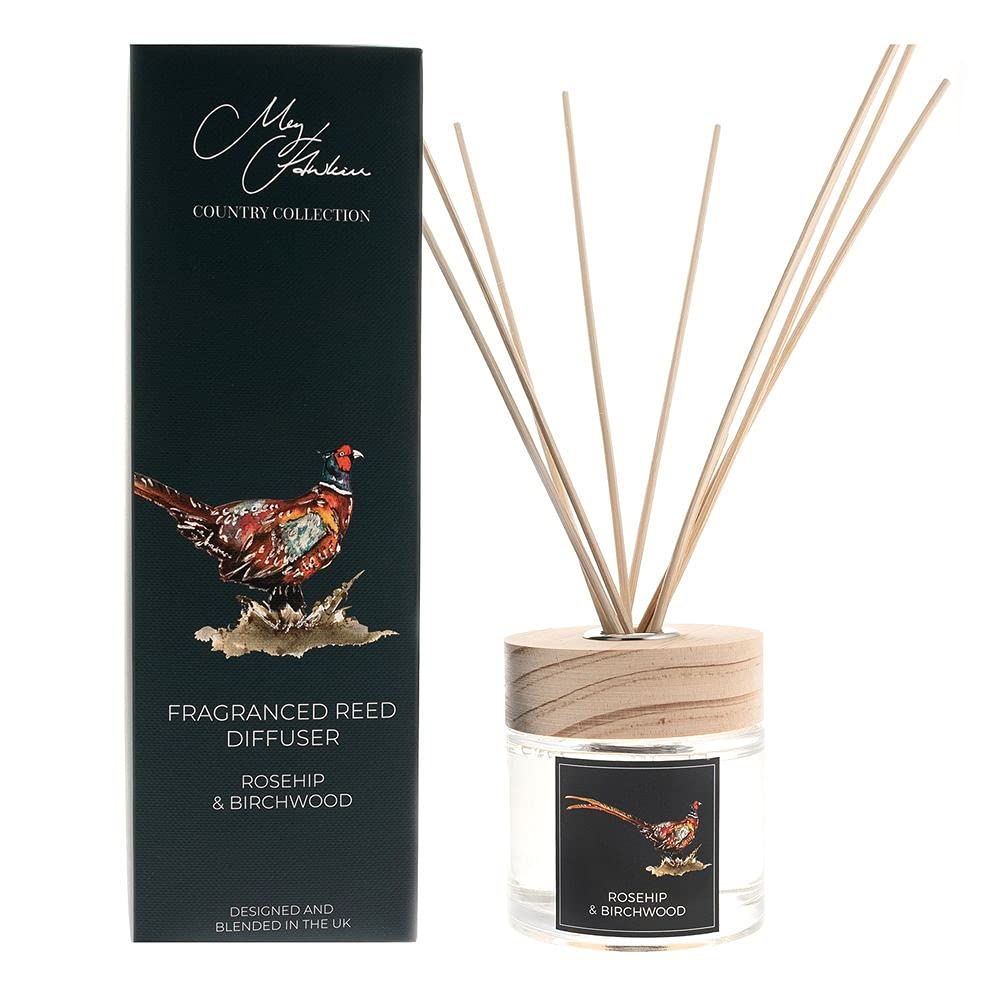 Meg Hawkins Pheasant Design Rosehip & Birchwood Scented Oil Diffuser Gift Set with Sticks 150ml