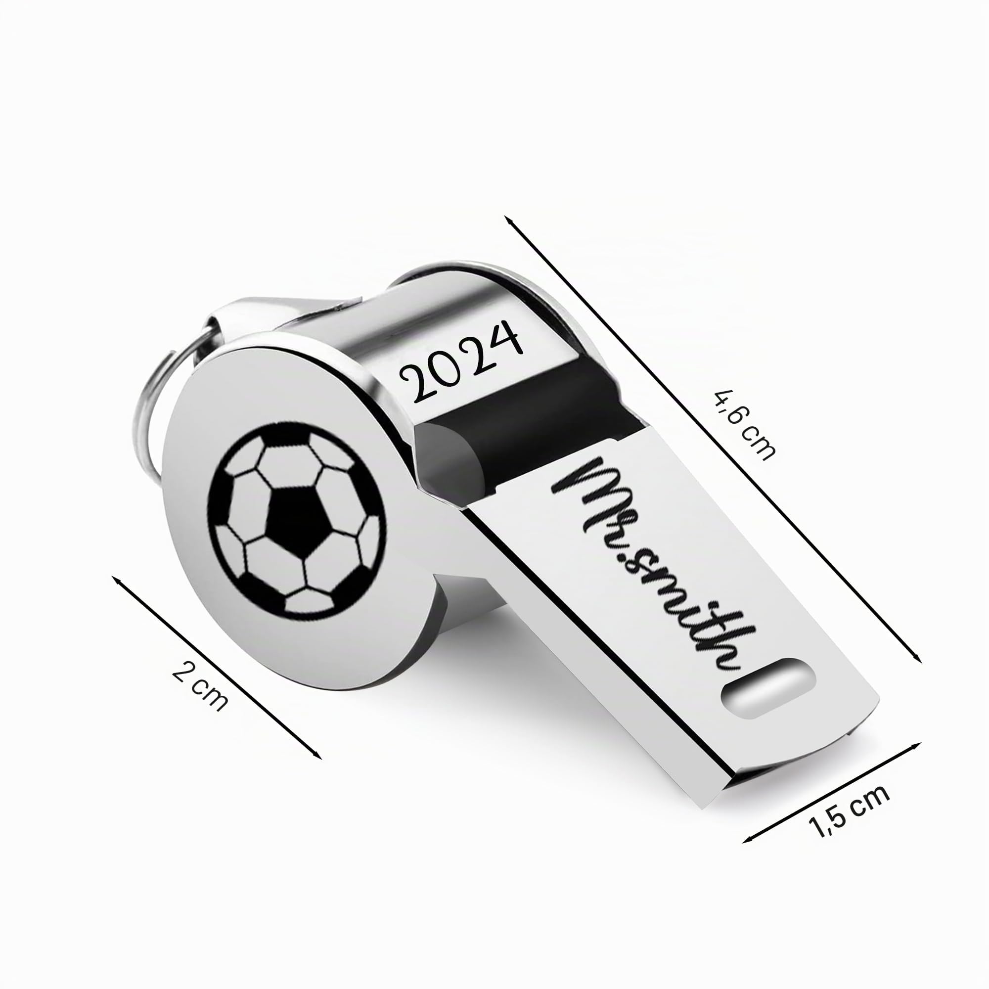 Silbato Personalizado con Nombre para Entrenador, Silbato Personalizado con Cordón para Hombres, Silbatos Deportivos de Acero Inoxidable, Regalo de Apreciación para Entrenador, rReferencia, Maestro