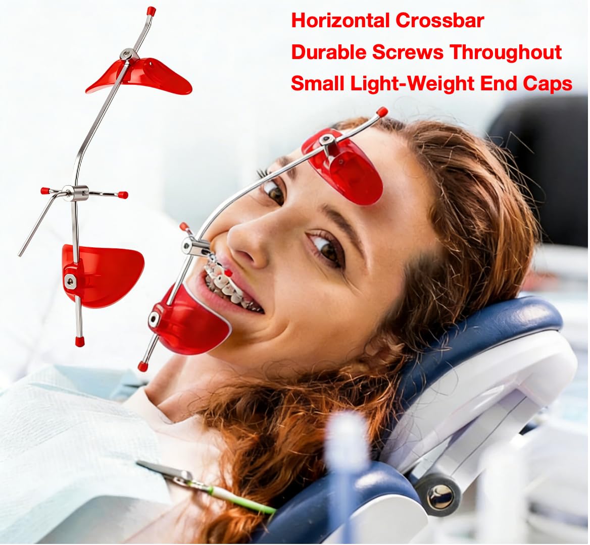 Sino Ortho - Correa ajustable para casco con certificación FDA (rojo)