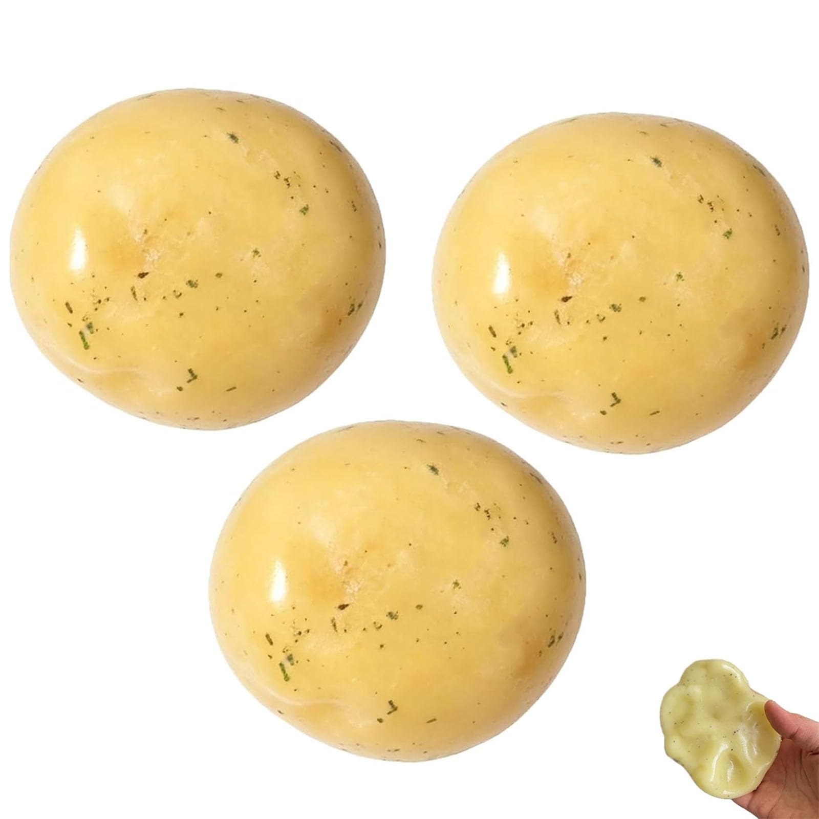 Shapeable Mashed Potato Squishy, Smoothie Ball Squishy Potato Stress Ball, Fidget Toys Squishy, Stress Relief Toys for Adults Office Reliever (3pcs)