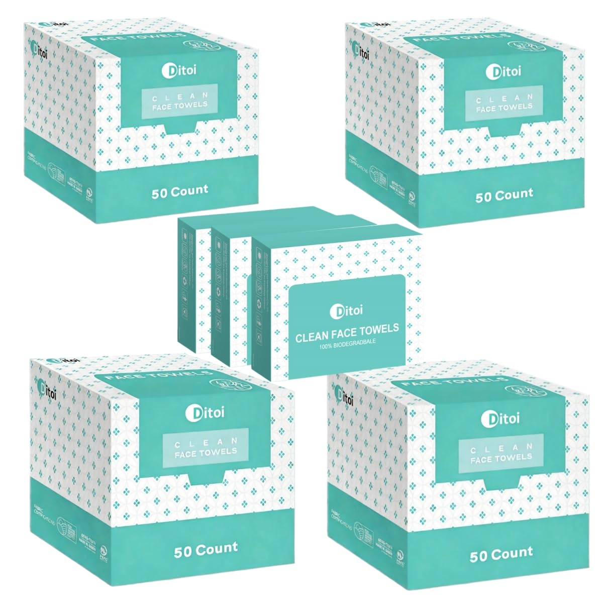 Disposable Face Towels 200 Count +Travel Towels 45 Count