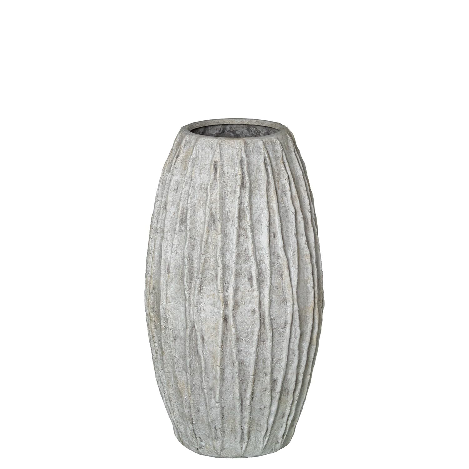 Vase de sol en céramique gris DRW 50cm pour sublimer les pampas de votre salon