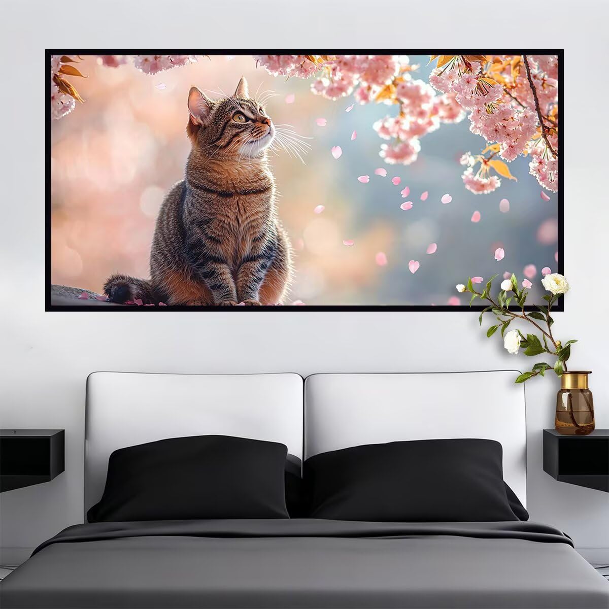 Duży diamentowy kot 160 x 80 cm, zestawy do malowania diamentami 5D dla dorosłych, DIY, kwiaty, klejnot, sztuka dla dorosłych, pełne okrągłe wiertło, kryształowe malarstwo, rękodzieło, Dimond, haft