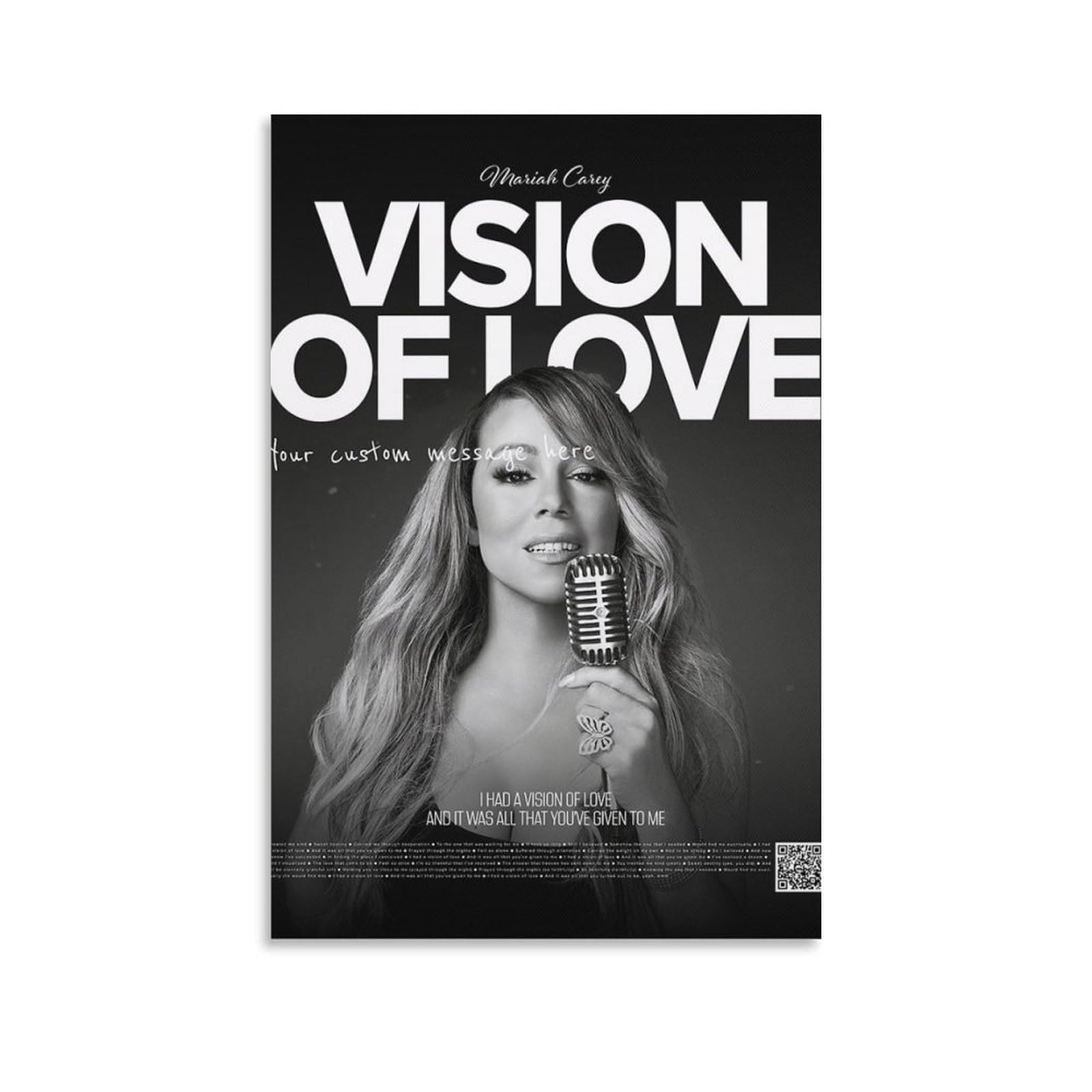 XUNDAOYU Mariah Carey Canvas Poster Wall Decorative Art Painting Living Room Bedroom Decoration Gift Unframe-style12x18inch(30x45cm)