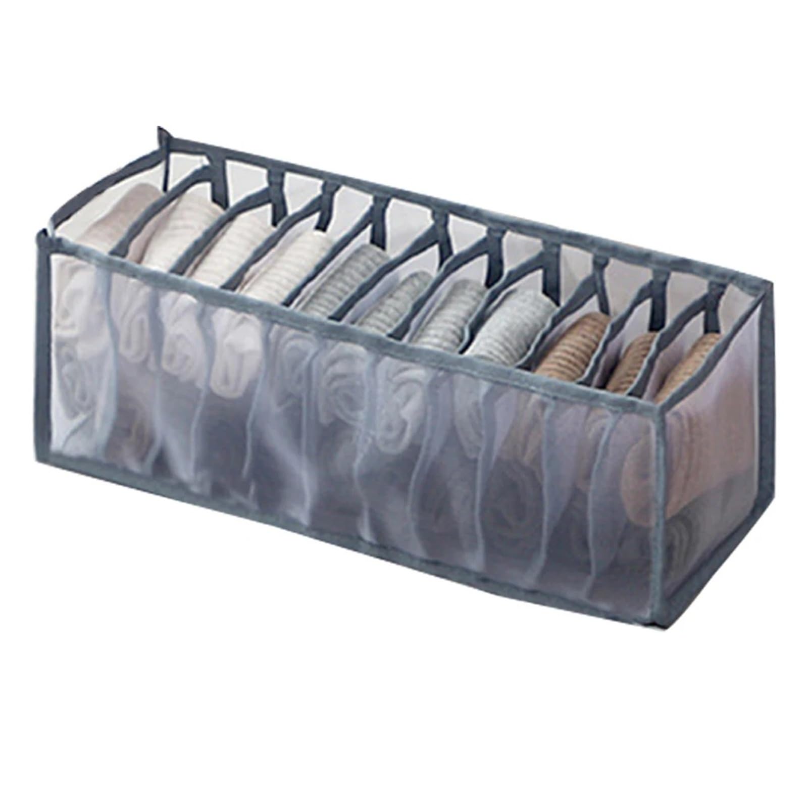 BAYNOPURIN Sock Storage Box Dormitory Closet Organizer For Socks Home Separated Underwear Storage Box 30 Grids Bra Foldable Drawer(Red)
