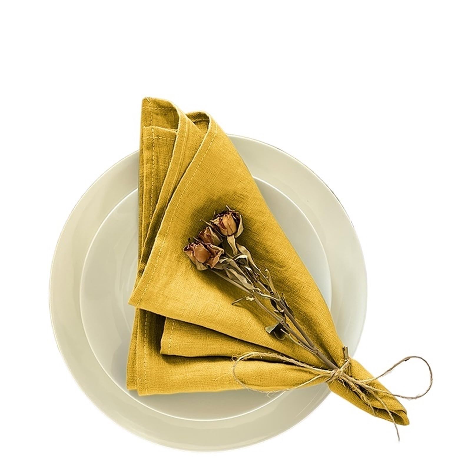 Niusabou Yellow Cloth Dinner Table Napkins, Dinner Cloth Napkins Multicolor Cotton Ester