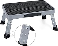TreeLen Height-Adjustable 7-9" Folding Step Stool, Non-Slip 10x15 Platform, 330 lbs Capacity - Portable Ladder for Kitchen, Office, Home, Kids & Adults