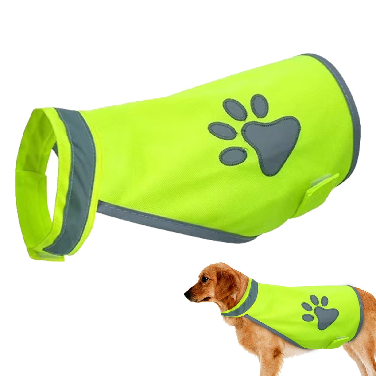 Dog Reflective Vest - Fluorescent High Visibility Dog Jacket, Dogs Safety Reflective Vest With Adjustable Straps, Dogs Reflectives Hi Vis Night Jacket Coat For Outdoor Activities Walking Hunting
