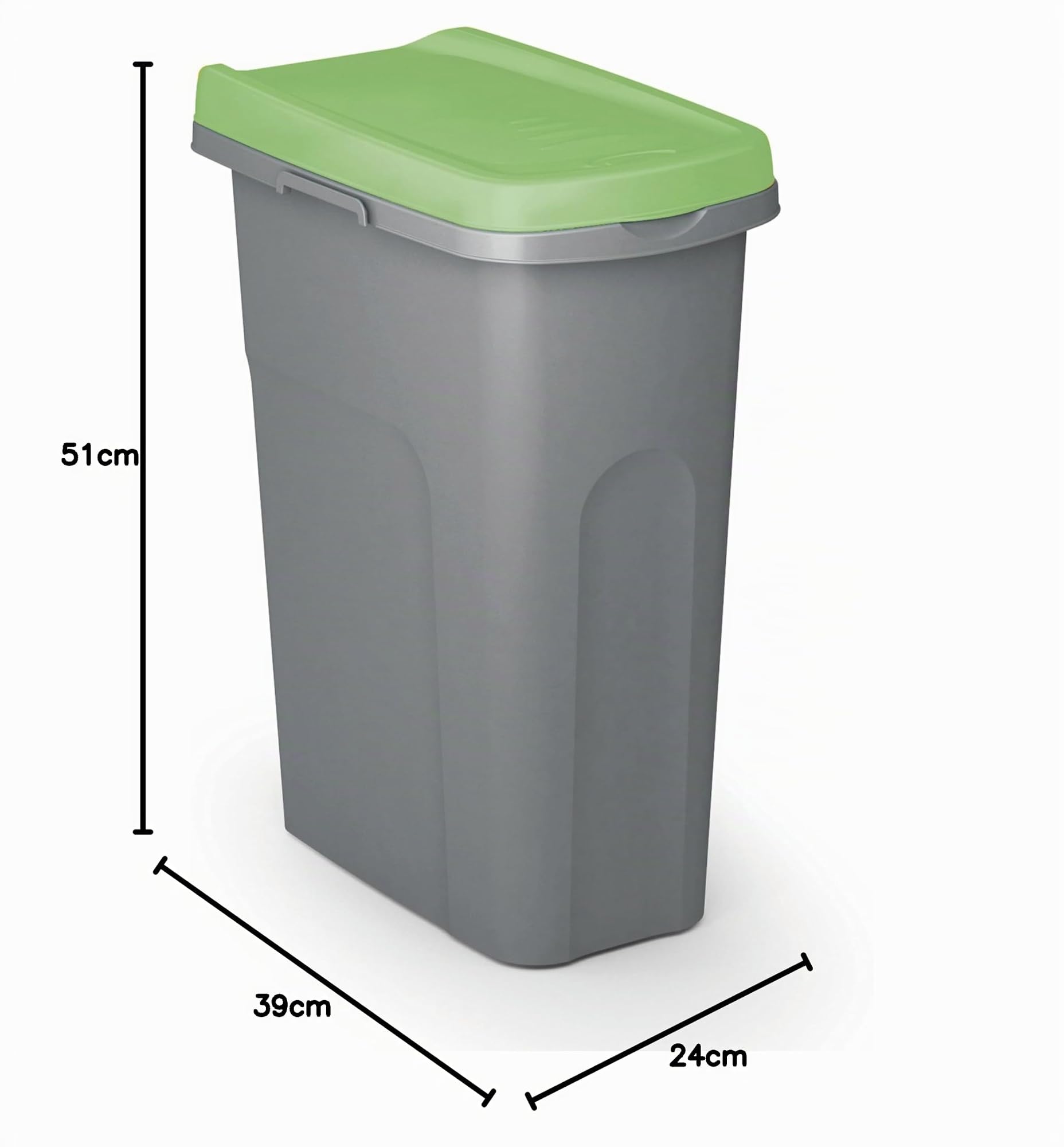 Casaria® Secchio in Plastica 39x24cm Pattumiera da Cucina 25L con Coperchio Portarifiuti Interno Esterno Raccolta Differenziata