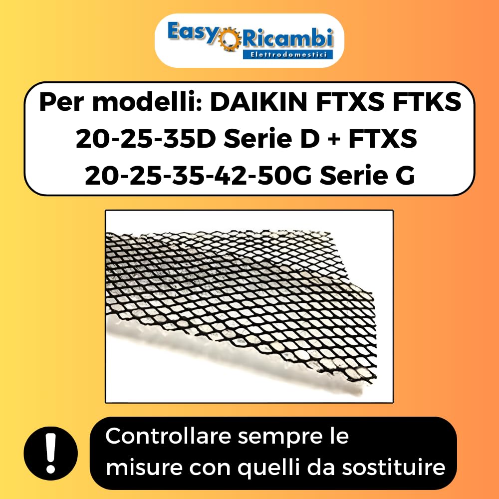 Easyricambi 2 Elektrostatische Klimaanlagenfilter 255x40mm Luftfilter für Klimaanlage, Ersatz für Daikin-Filter, Klimageräte Ersatzteile passend für: DAIKIN FTXS FTKS 20 25 35 D + FTXS20 25 35 42 50 G