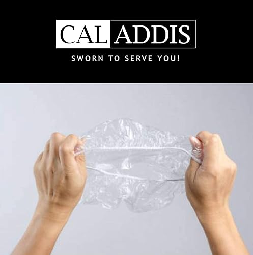 Miniatura 2 de CalAddis - Tapas de ducha desechables 100 unidades gruesas elásticas impermeables de plástico para mujeres y niñas grandes para viajes hotel