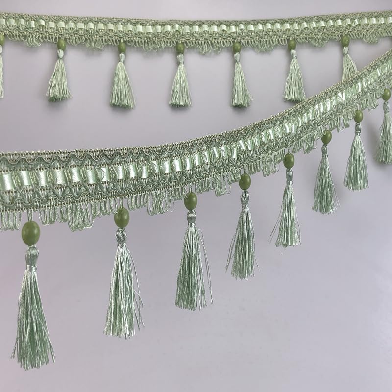 Tassel Fringe Trim，Curtains Foil Fringe， 12 Yards Curtain Tassel Fringe Edging Lace Trim DIY Upholstery Crafts Garment Curtain Cushion Decor Sewing Accessories (Color : 6) (Color : 3) (Color : 3)