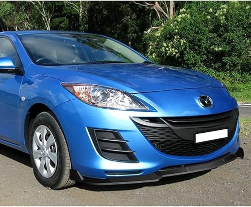 Miniatura 6 de Q1-TECH, borde de parachoques delantero estilo MS compatible con Mazda 3 2010 2011 2012 2013 (no compatible con el modelo MazdaSpeed 3), alerón de