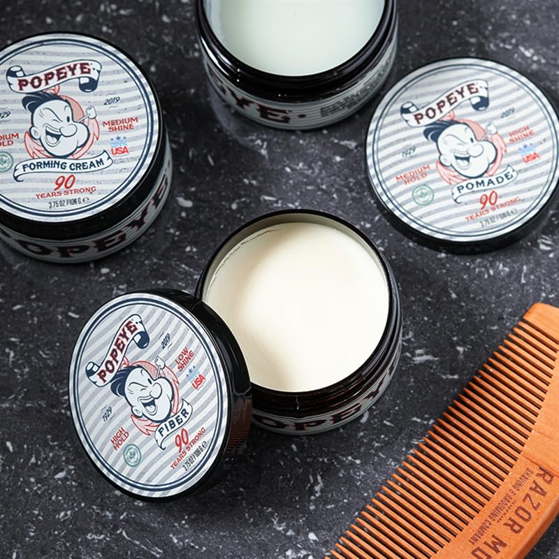 Miniatura 5 de Popeye Shaving Co - Pomada para el cabello a base de agua de fijación media y alto brillo para hombres, adecuada para todo tipo de cabello, aroma a