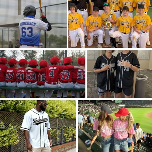 Custom Baseball Jersey Personalized Name & Number Stitched or Printed Team Uniform for Men Women Youth, XS–7XL miniatura 2