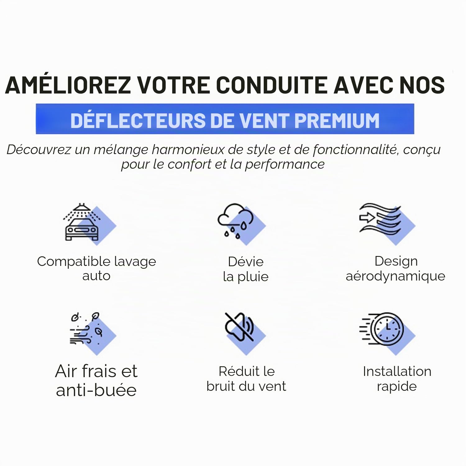 Lot de 2 déflecteurs d'air adhésifs compatibles avec SUV Suzuki Jimny MK3 2 portes 1998 1999 2000 2001 2002 2003 2004 2005 2006 2007 2008 2009 2010 2010 20 10 1 201. 2 modèles 2013 2014 2015 2016 2017