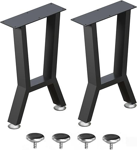 YCCO Juego de 4 patas de mesa de metal industrial de 28 pulgadas de alto x 4.7 pulgadas de ancho, modernas y resistentes patas de escritorio de